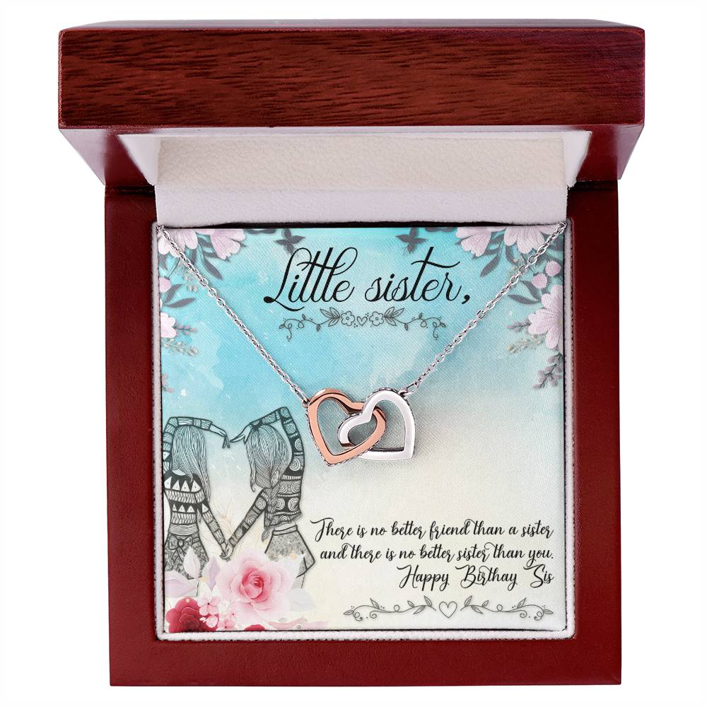 Double Hearts For Little Sister Interlocking Hearts Necklace