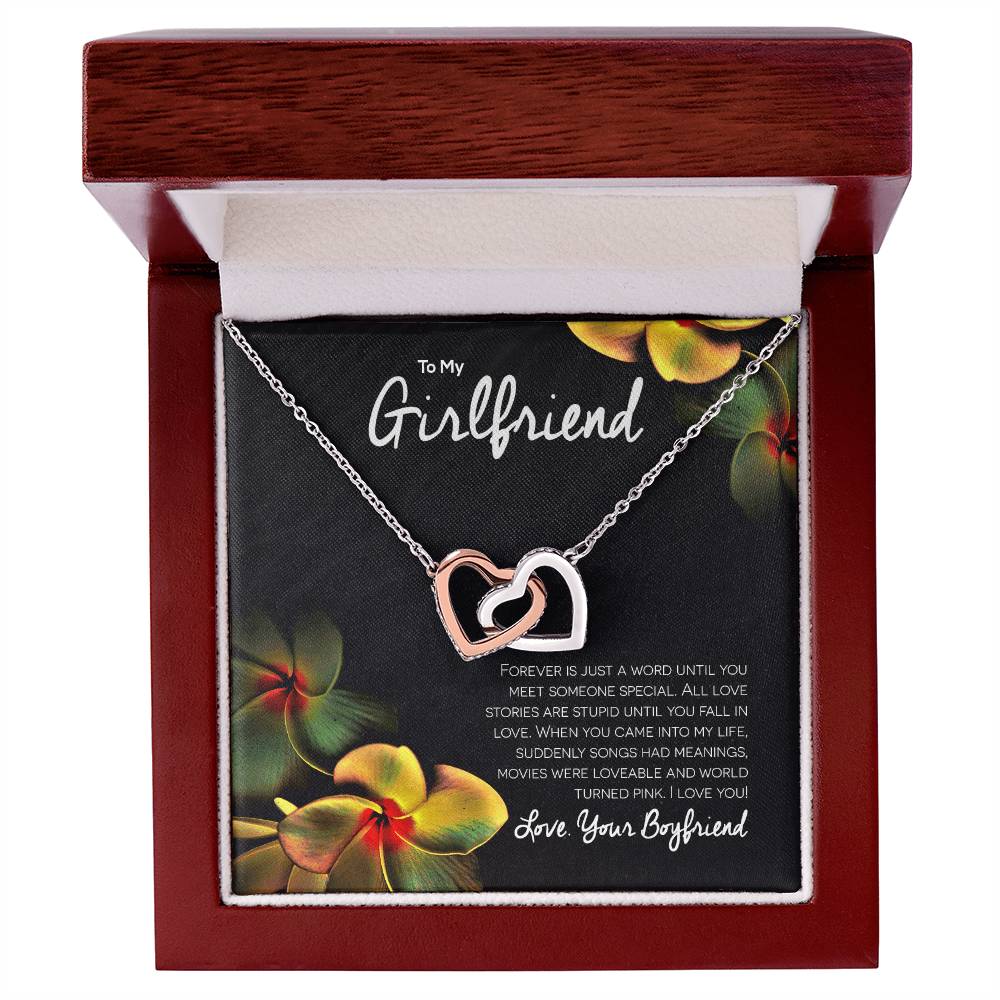 Girlfriend Interlocking Hearts Romantic Necklace Gift For Valentine'S Day Interlocking Hearts Necklace