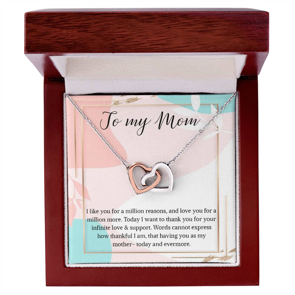 Necklace Gift For Mom To My Mom Necklace Gift Interlocking Hearts Necklace For Mom Mom Birthday Necklace Gift My Mom Jewelry Massage
