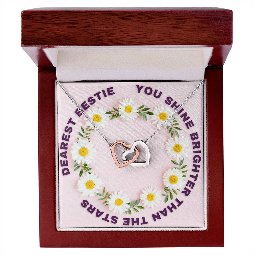 Interlocking Hearts Bestie Daisy Chain Necklace Interlocking Hearts Necklace