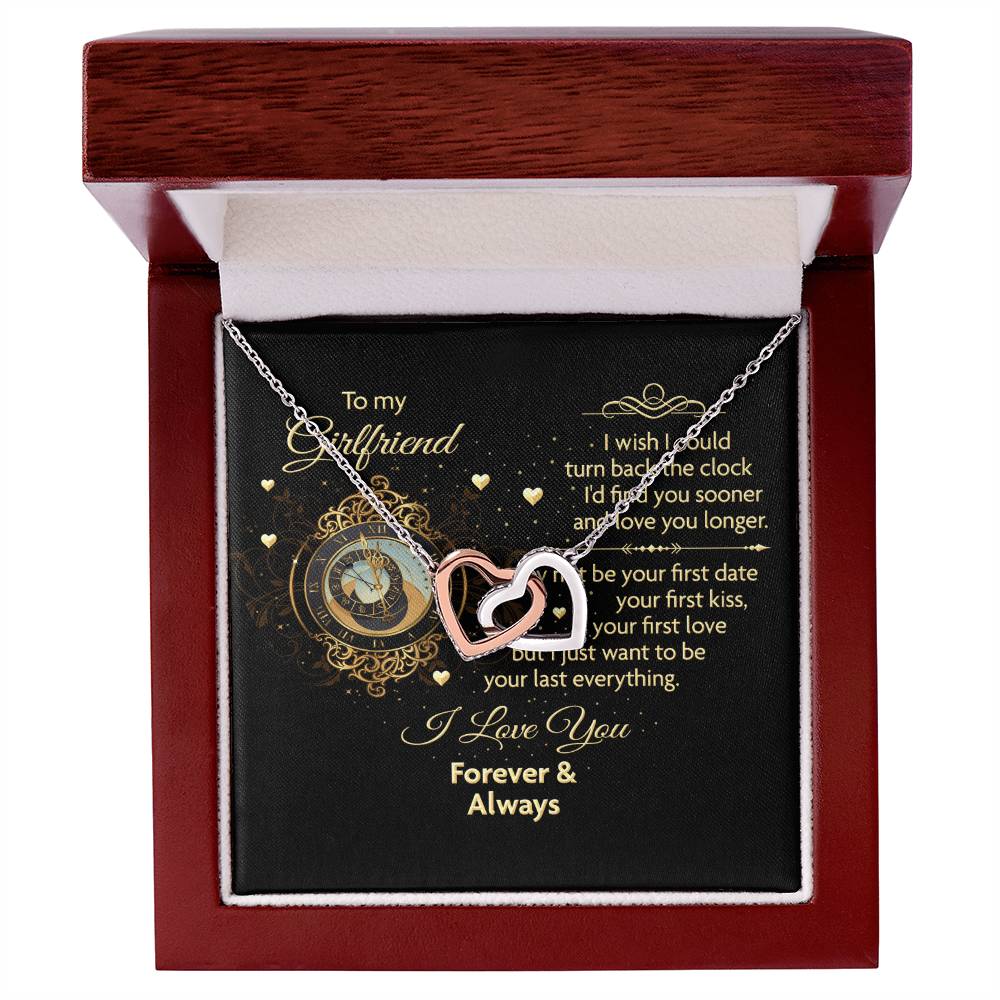 To My Girlfriend - Forever & Always Necklace Interlocking Hearts Necklace