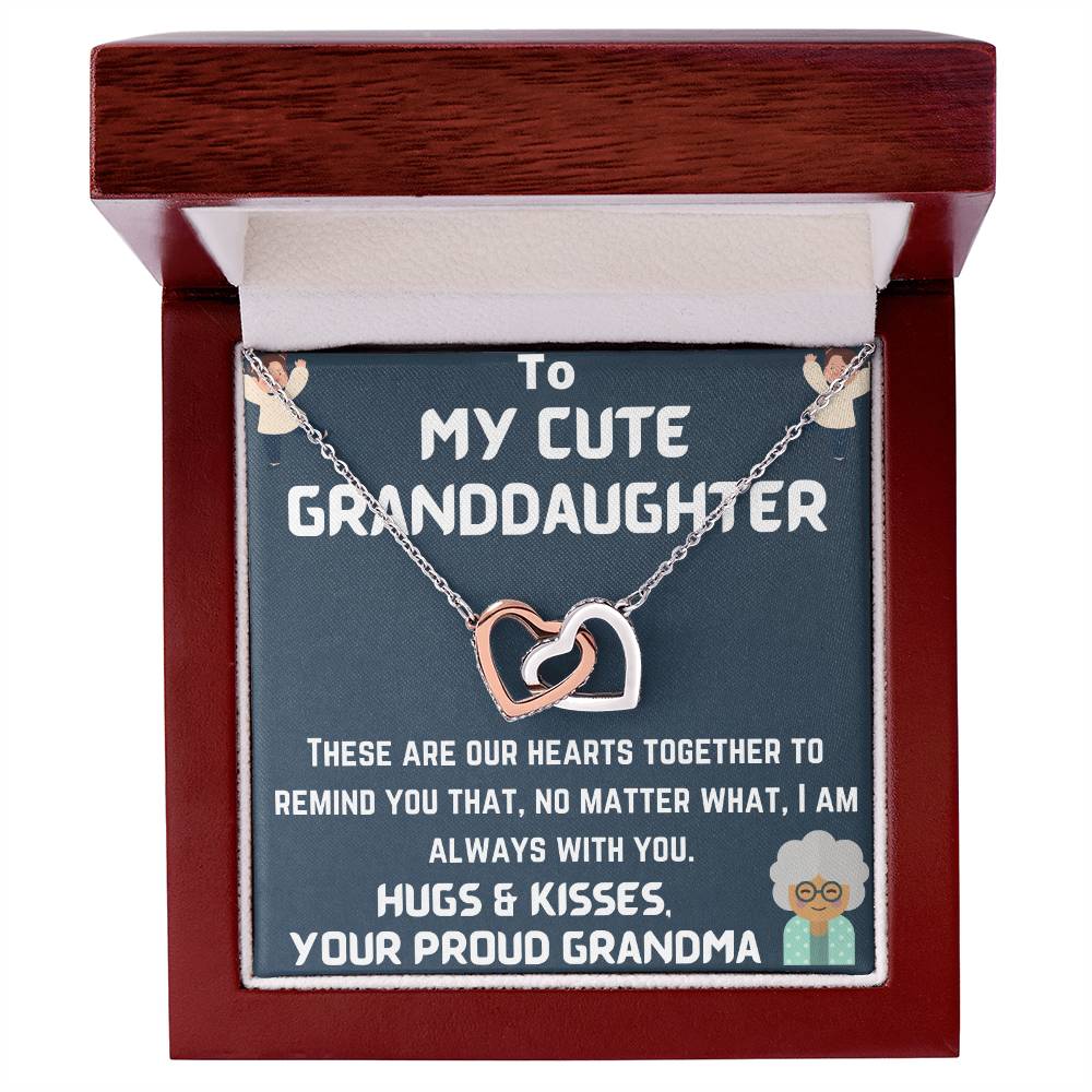 To My Granddaughter Interlocking Hearts Necklace