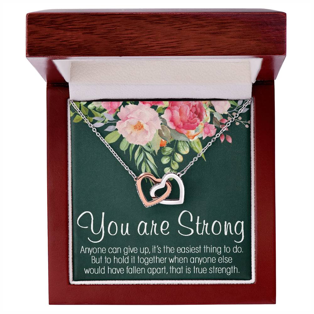 Inspirational Interlocking Hearts Necklace Gift Necklace Motivational Gift Encouragement Gift Empowering Cancer Illness Jewelry