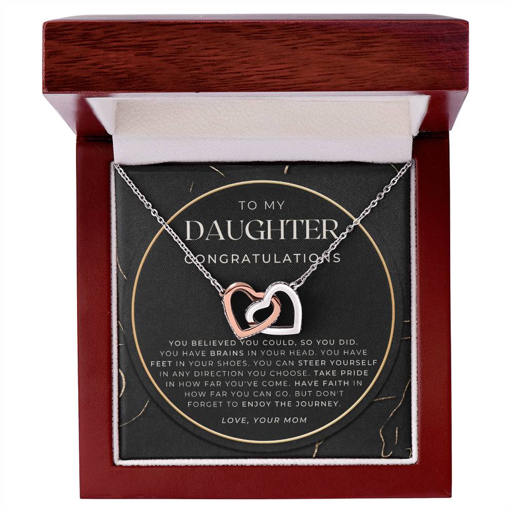 Daughter Graduation Gift Necklace For Her College Graduation Gift For Her High School Senior Graduation Class Of Interlocking Hearts Necklace