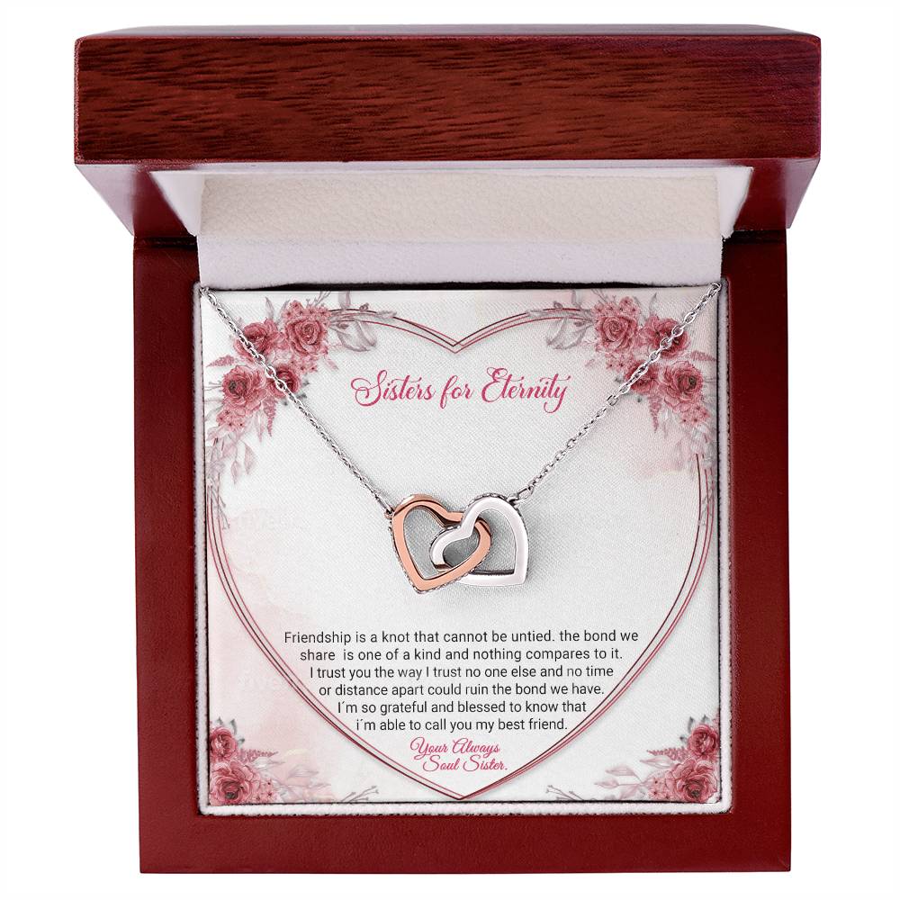 Sisters For Eternity Interlocking Hearts Necklace