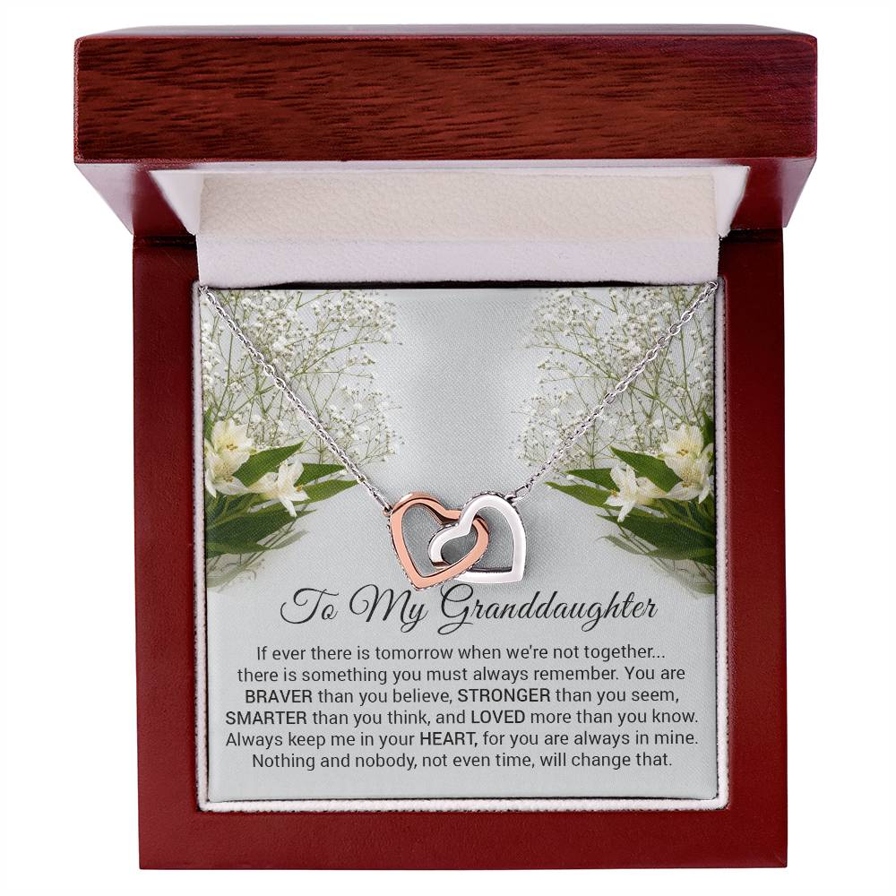 To My Granddaughter Necklace Gift For Granddaughter Necklace For Granddaughter Interlocking Hearts Necklace