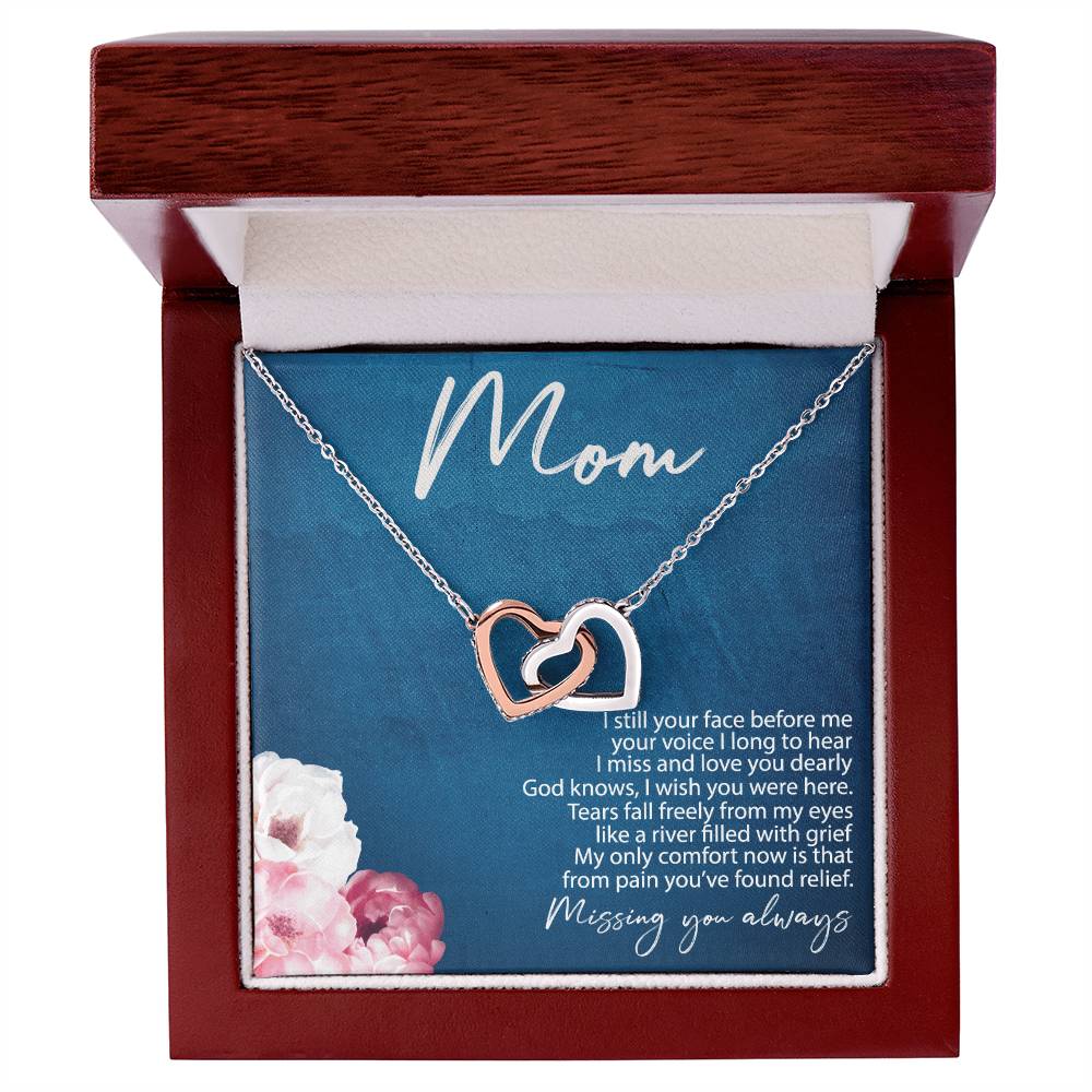 Mothers Day Gift For Mom From Daughter 2021 Miss You Gifts For Mom Thoughtful Miss You Gifts I Miss You Gift Ideas I Miss You Gifts For Her Interlocking Hearts Necklace