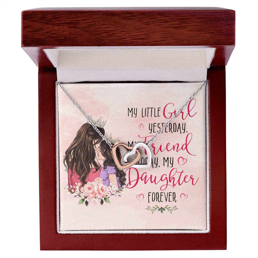 Mom And Daughter Interlocking Hearts Necklace