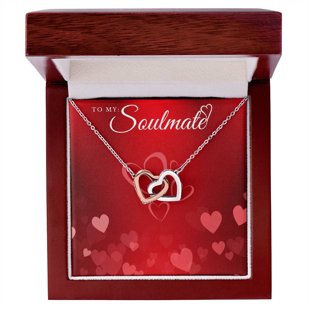 To My Soulmate Lux Necklace Gift Set Interlocking Hearts Necklace