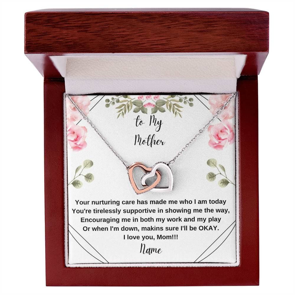 To My Mother Interlocking Heart Necklace Interlocking Hearts Necklace