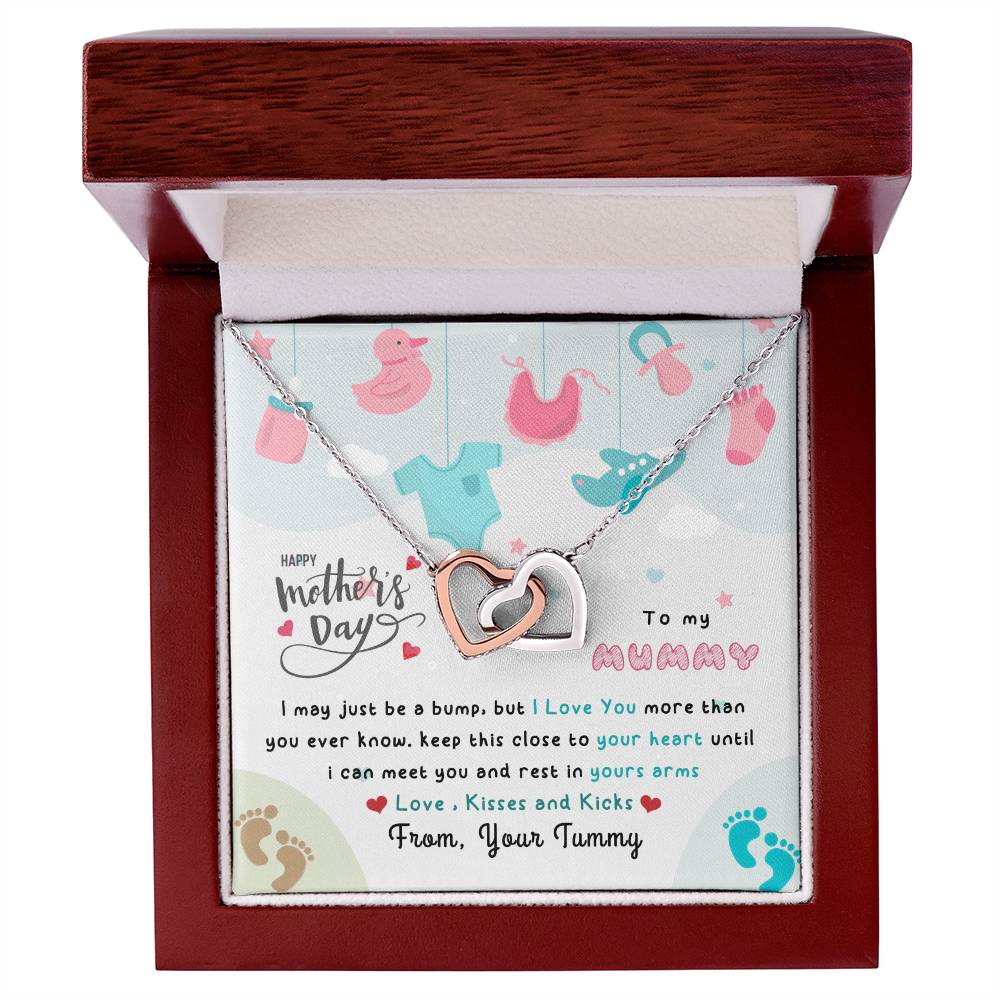 To My Pregnant Wife Interlocking Hearts Necklace