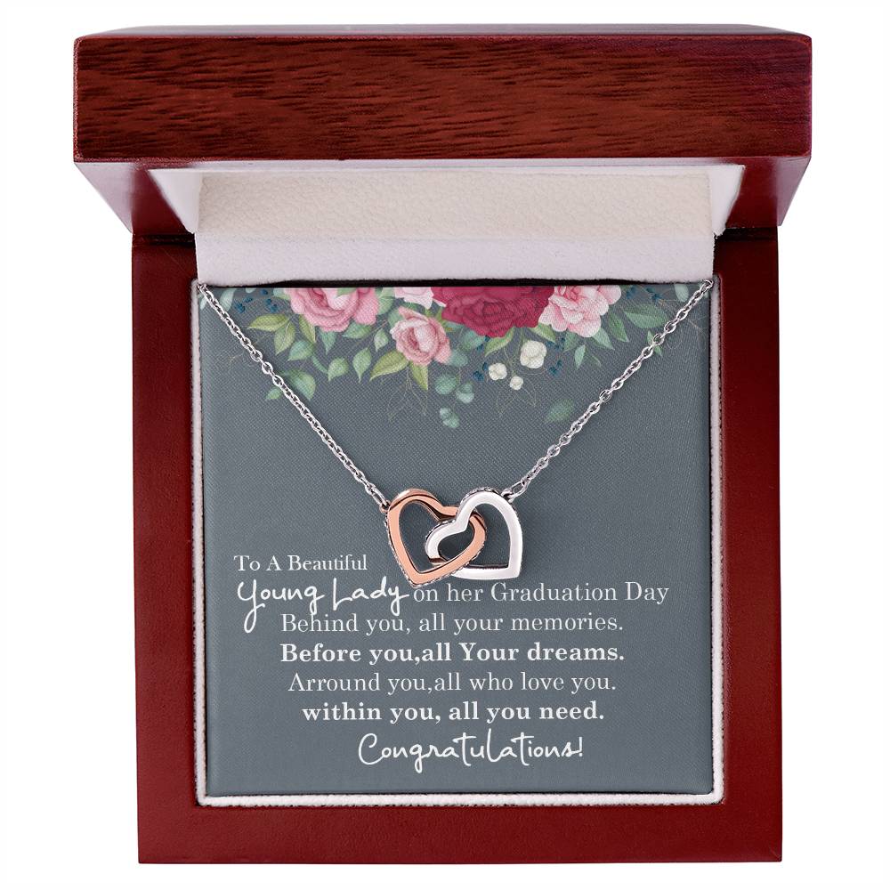 To My Amazing Daughter- Mom Love You - Mother Love For Daughter Interlocking Hearts Necklace