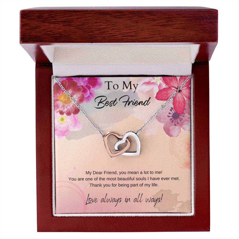 To My Best Friend Interlocking Hearts Necklace