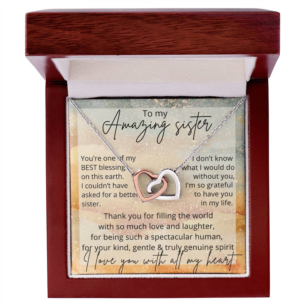 Sister Love Necklace Birthday Interlocking Hearts Necklace