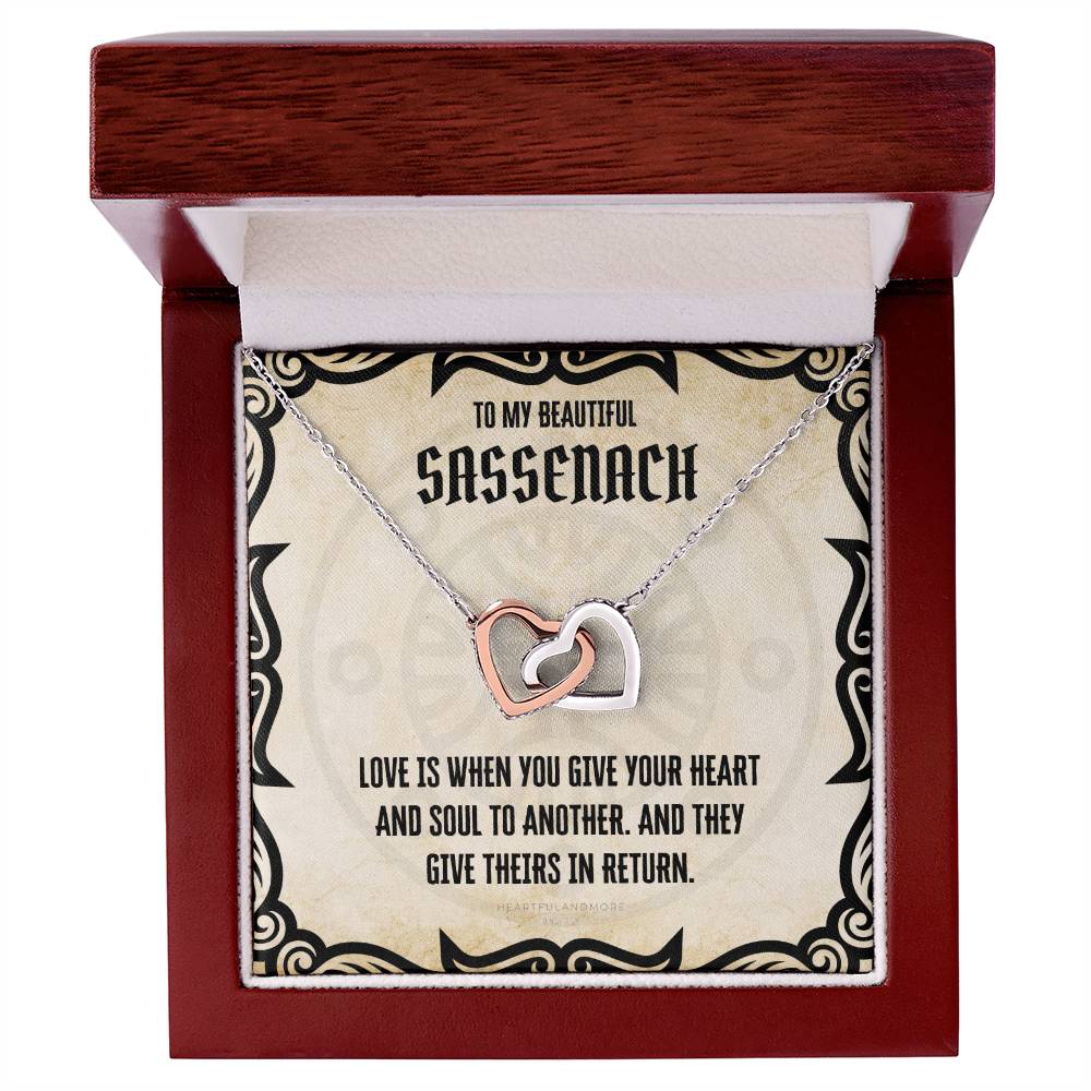To My Sassenach Outlander Gift Outlander Gift Box Outlander Jewelry Outlander Gift For Wife Outlander Charm Outlander Necklace Interlocking Hearts Necklace
