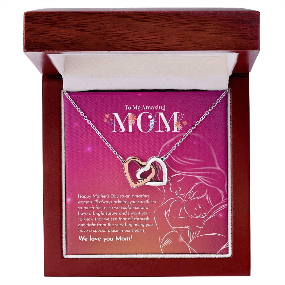 My Amazing Mom Interlocking Hearts Necklace