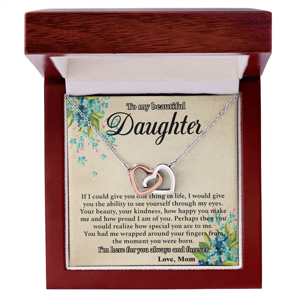 I'M Here For You Always And Forever - Best Gift For Daughter Interlocking Hearts Necklace