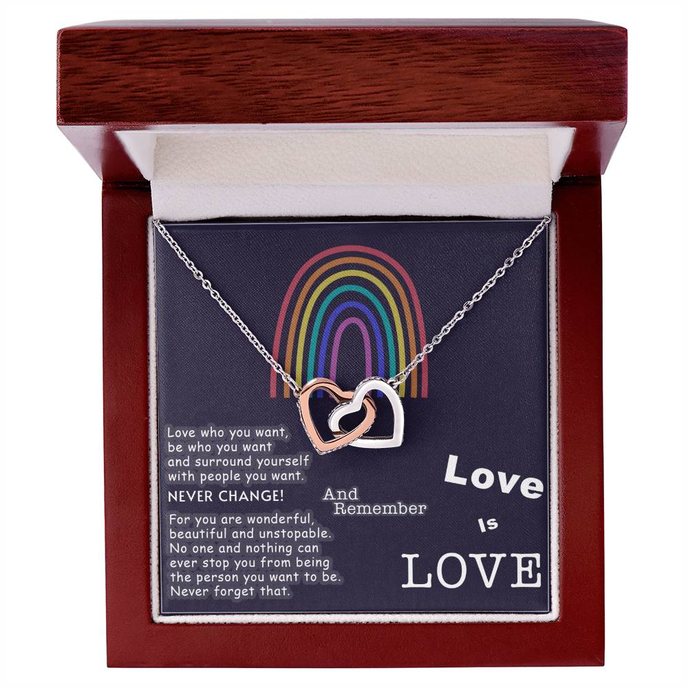 Lesbian Jewelry Lesbian Pride Necklace Lesbian Gift For Girlfriend Lesbian Couple Gift Lgbt Couple Gift Gift For Gay Pride Girlfriend Interlocking Hearts Necklace