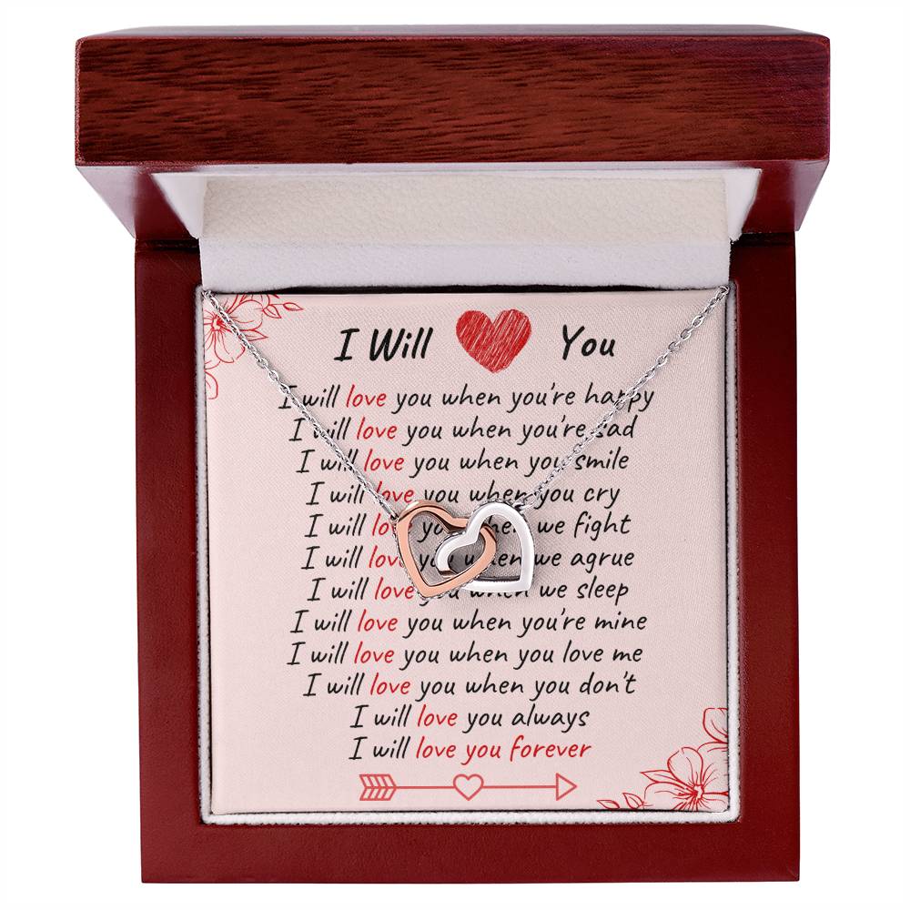 I Will Love You - Spark Romance With This Necklace Interlocking Hearts Necklace