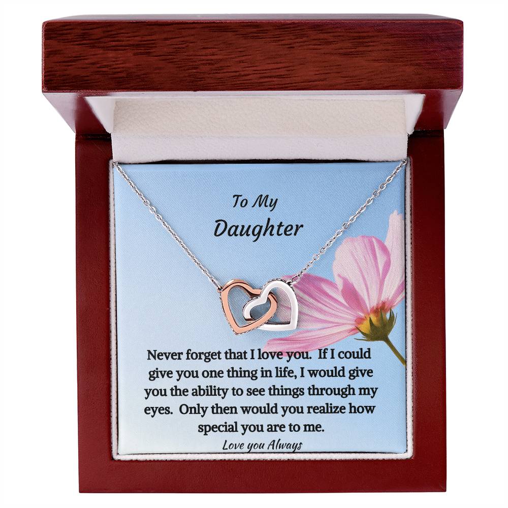 To My Daughter - Interlocking Hearts Necklace