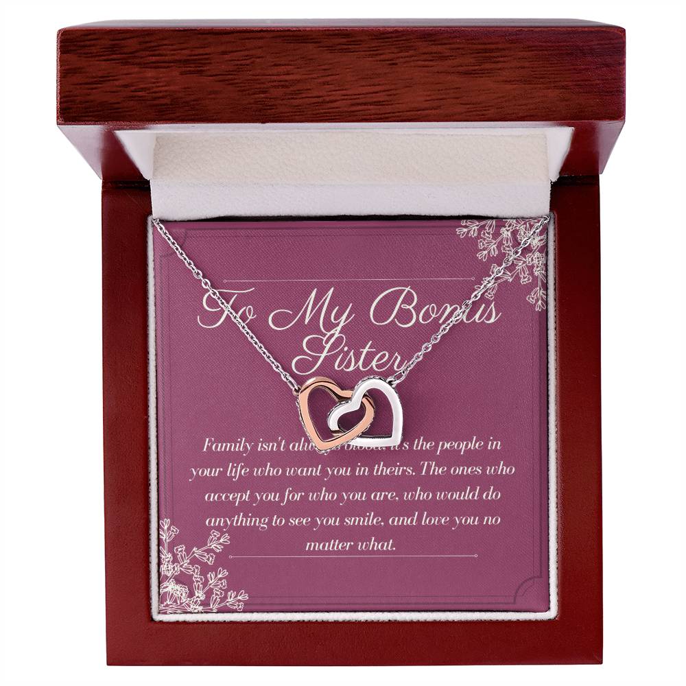 Bonus Sister Gift Sister In Law Gift Sister Of The Groom Wedding Thank You Bridesmaid Interlocking Hearts Necklace