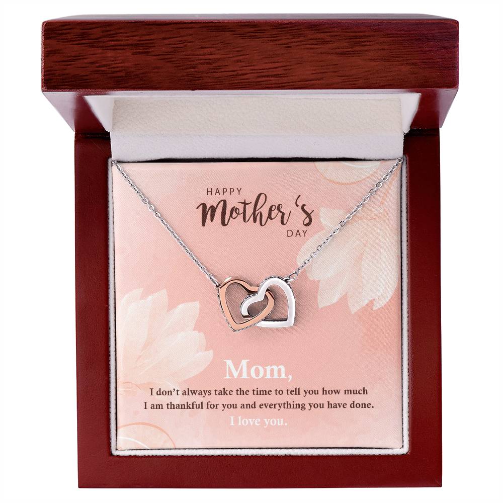Mother'S Day - Double Hearts Necklace Interlocking Hearts Necklace