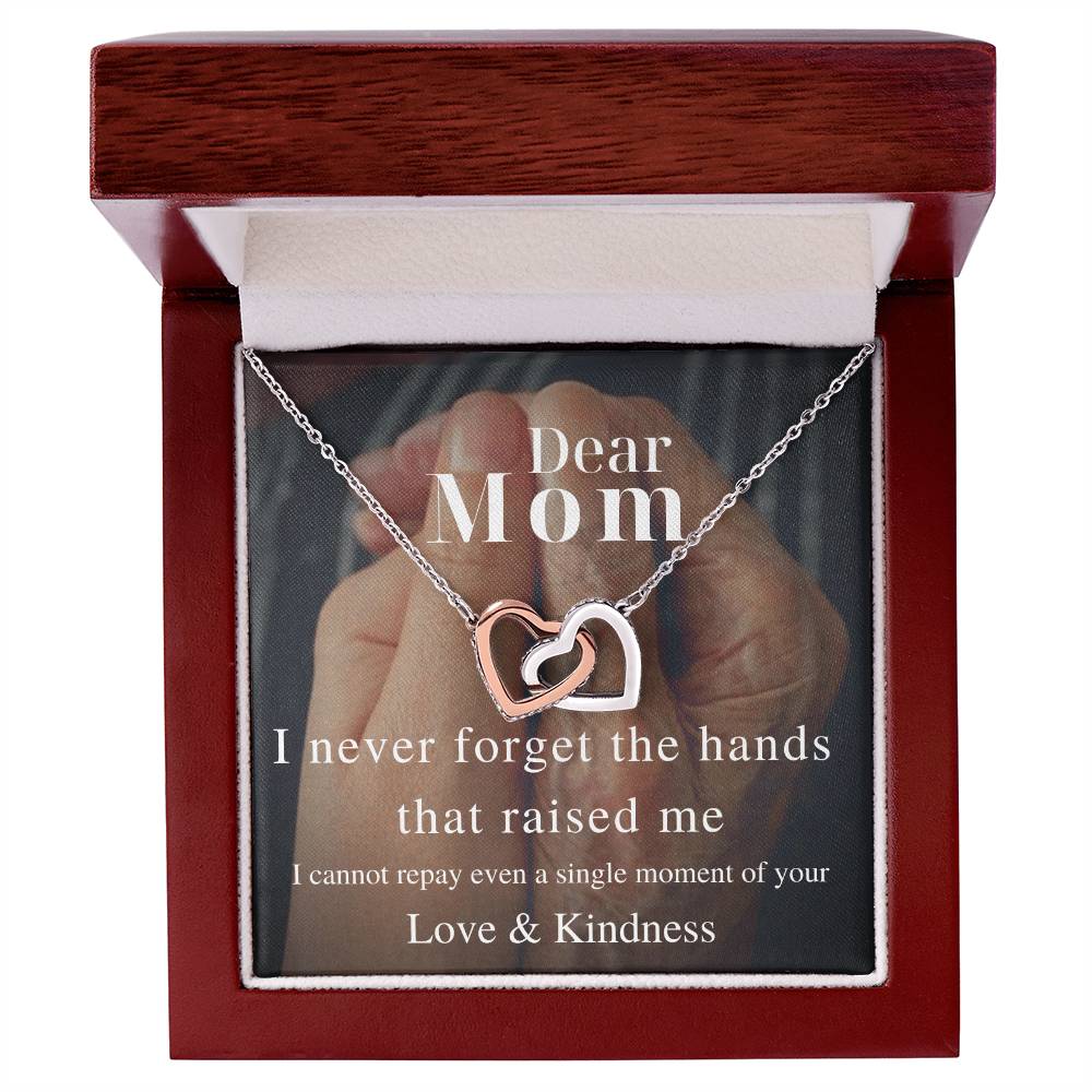 I Never Forget The Hands That Raised Me - Interlocking Necklace Interlocking Hearts Necklace