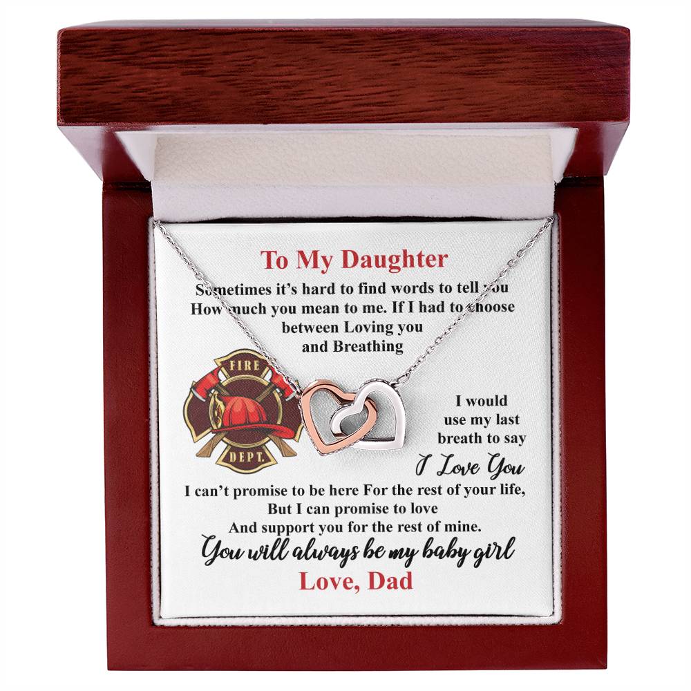 Firefighter'S Daughter - Interlocking Heart Necklace Interlocking Hearts Necklace