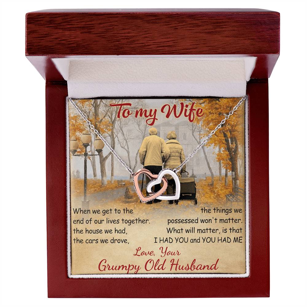 Our Lives Together - Great Gift For Wife Interlocking Hearts Necklace