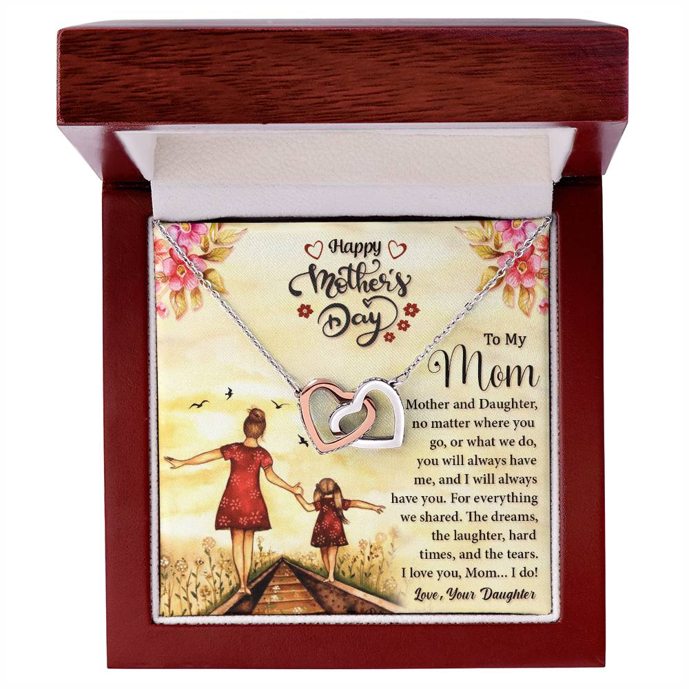 Mother And Daughter Twin Hearts Necklace Interlocking Hearts Necklace