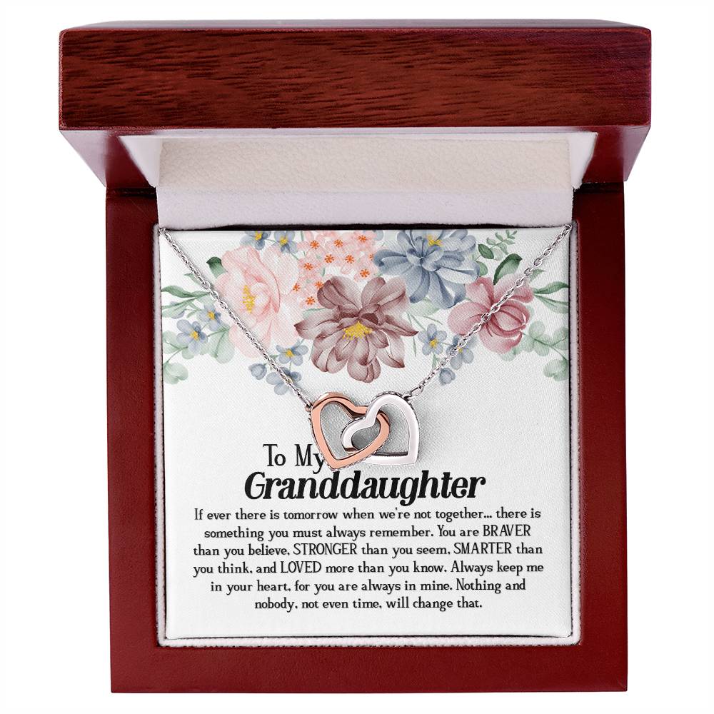 To My Granddaughter - Interlocked Hearts Interlocking Hearts Necklace