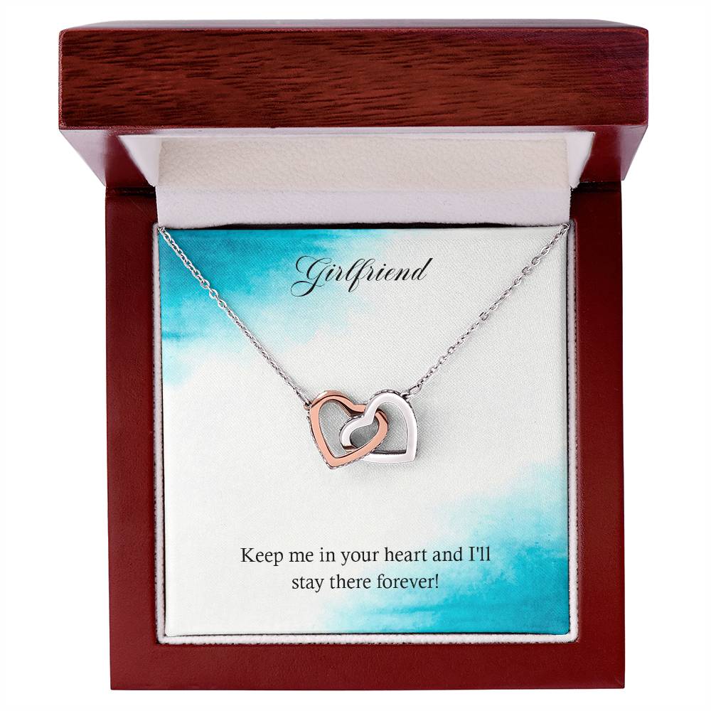 Girlfriend - Keep Me In Your Heart And I'Ll Stay There Forever - Interlocking Heart Necklace Interlocking Hearts Necklace