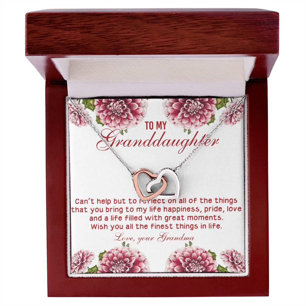 Wish You All The Finest Things In Life - Best Gift For Granddaughter Interlocking Hearts Necklace