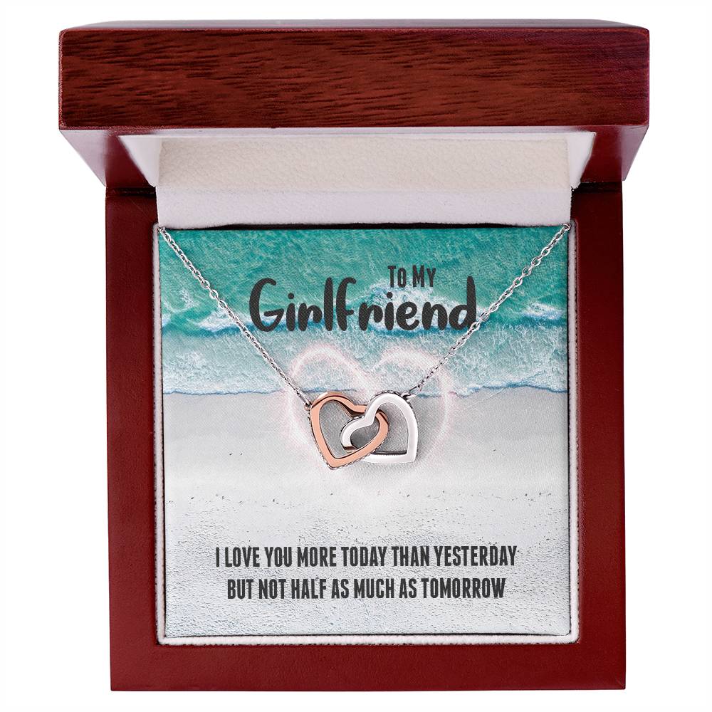 Interlocking Hearts Necklace For Girlfriend - I Love You