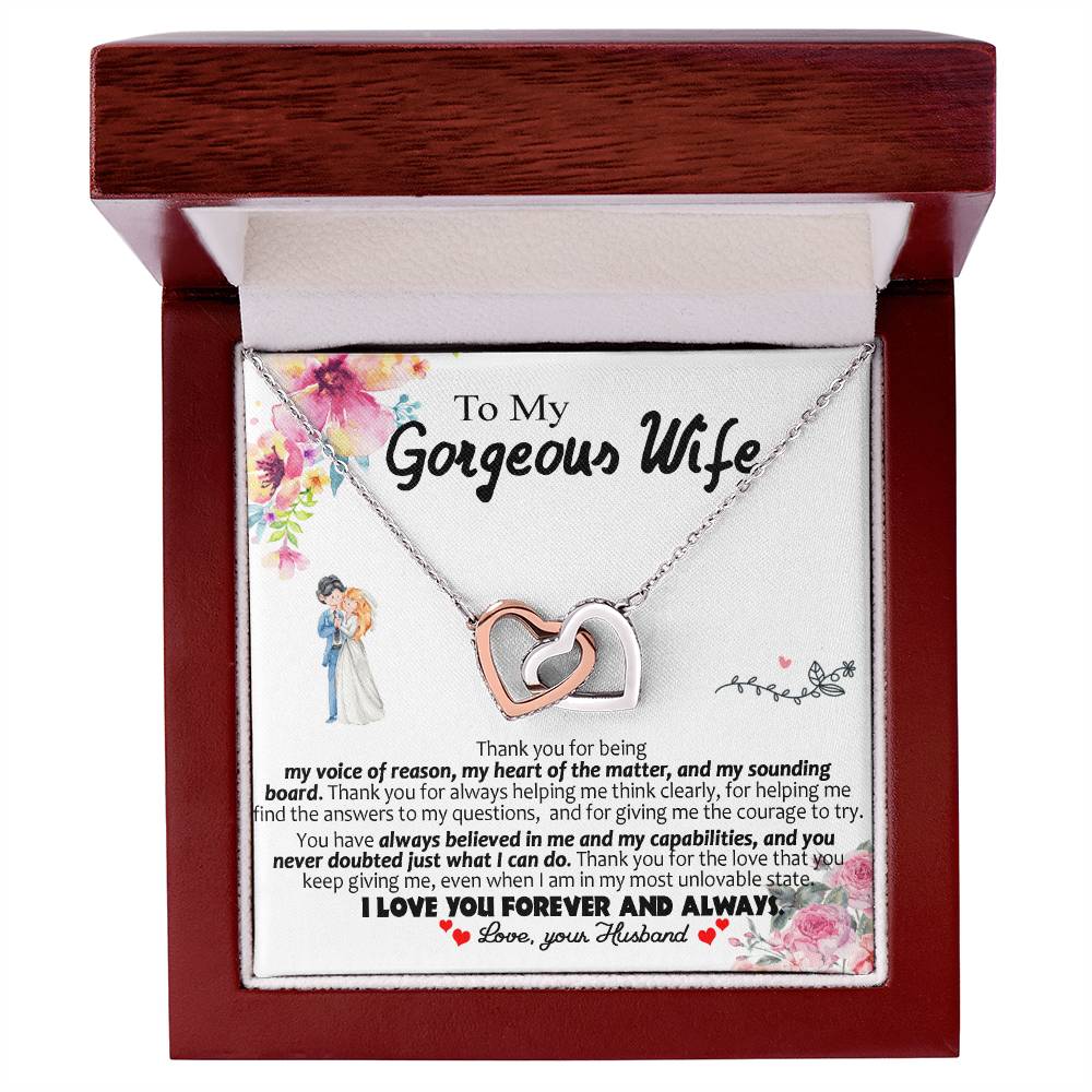 Special Valentine'S Gift For Wife Necklace Interlocking Hearts Necklace