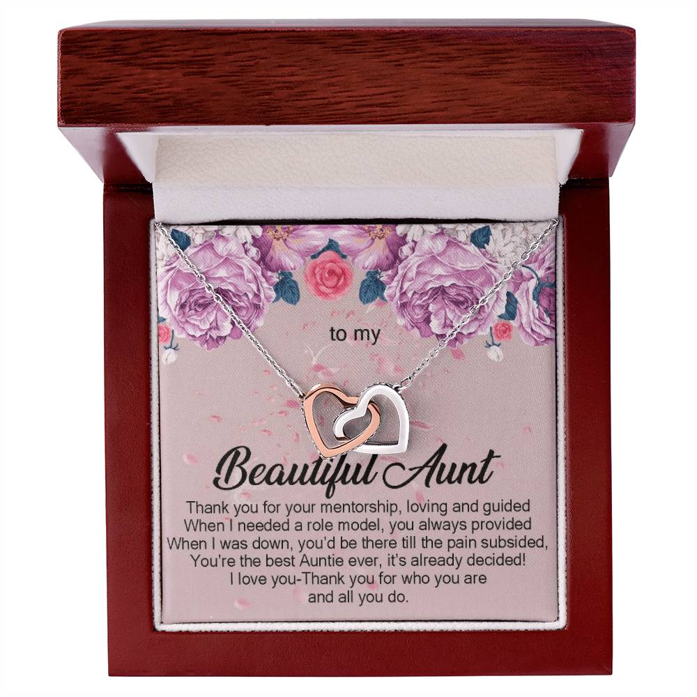 To My Beautiful Aunt Necklace Gift Auntie Interlocking Hearts Necklace Aunt Jewelry Aunt Appreciation Gift For Aunt Auntie Gift