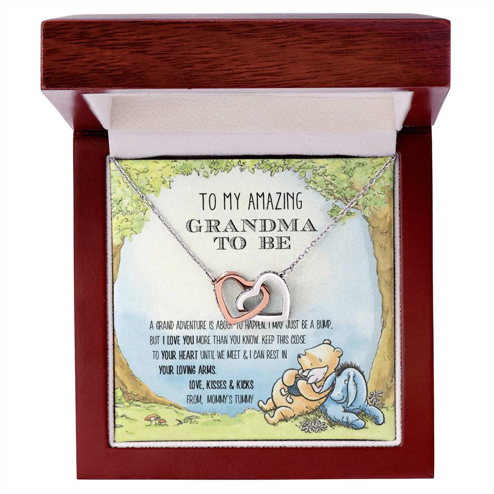 Grandma - A Grand Adventure Is About To Happen Interlocking Hearts Necklace