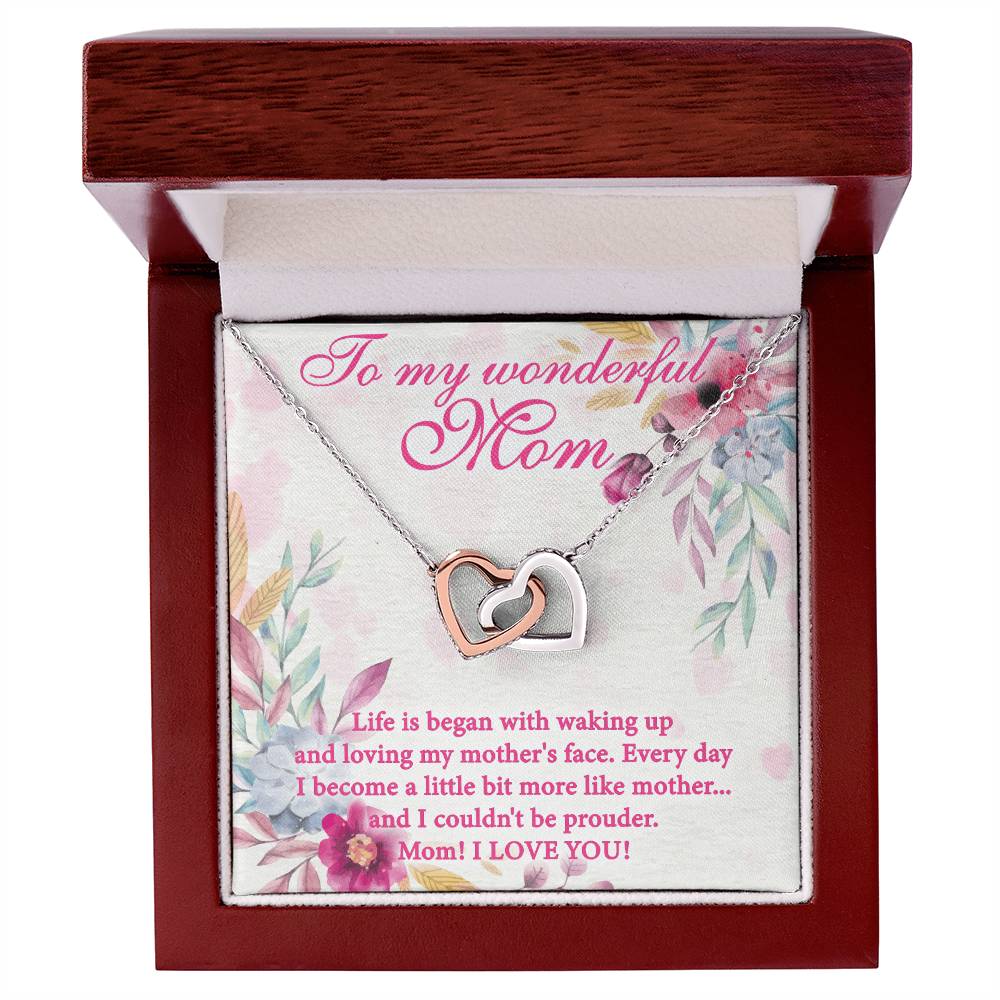 Gift For Mom Interlocking Hearts Necklace From Wonderful Proud Child