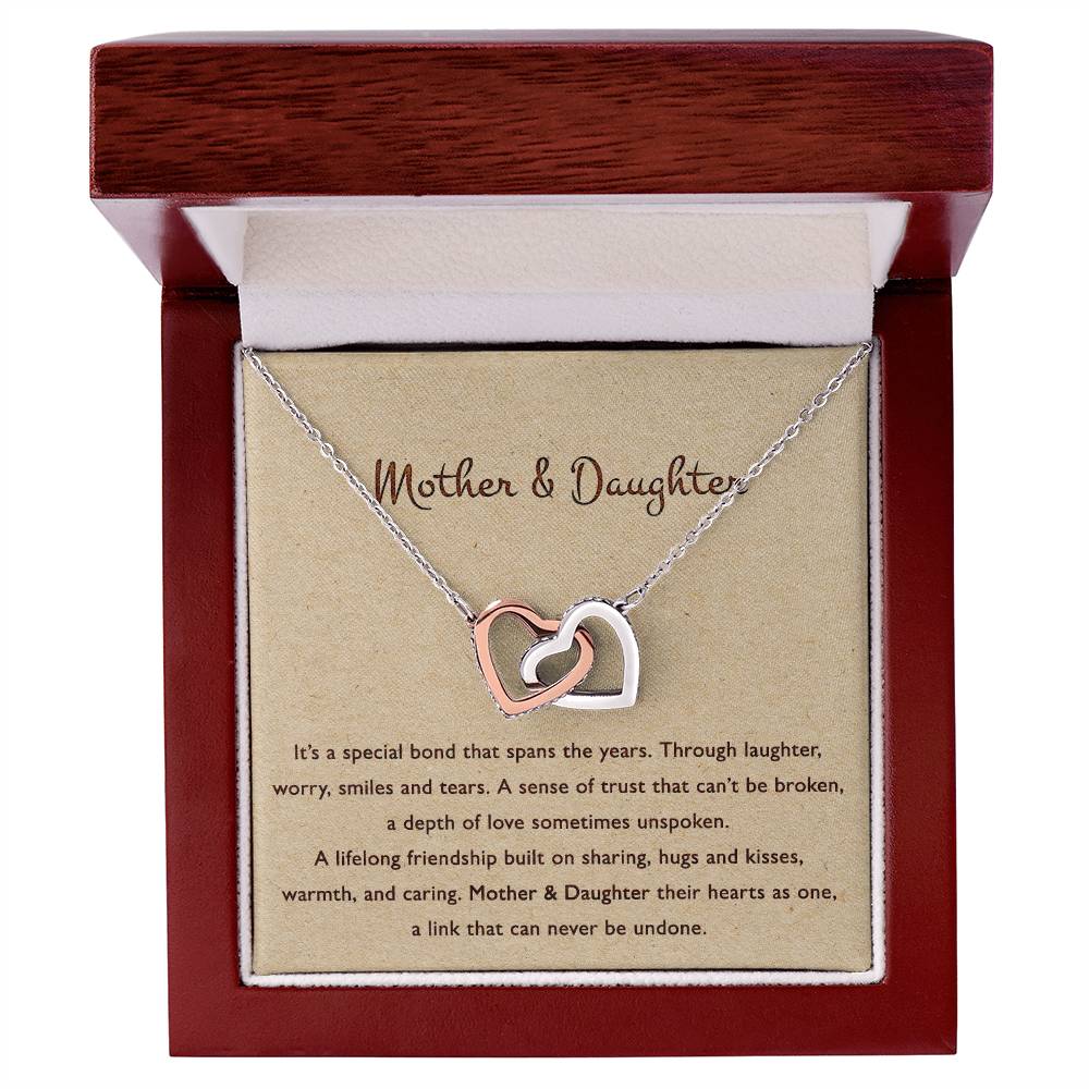 Mother & Daughter Their Hearts As One - Necklace Interlocking Hearts Necklace