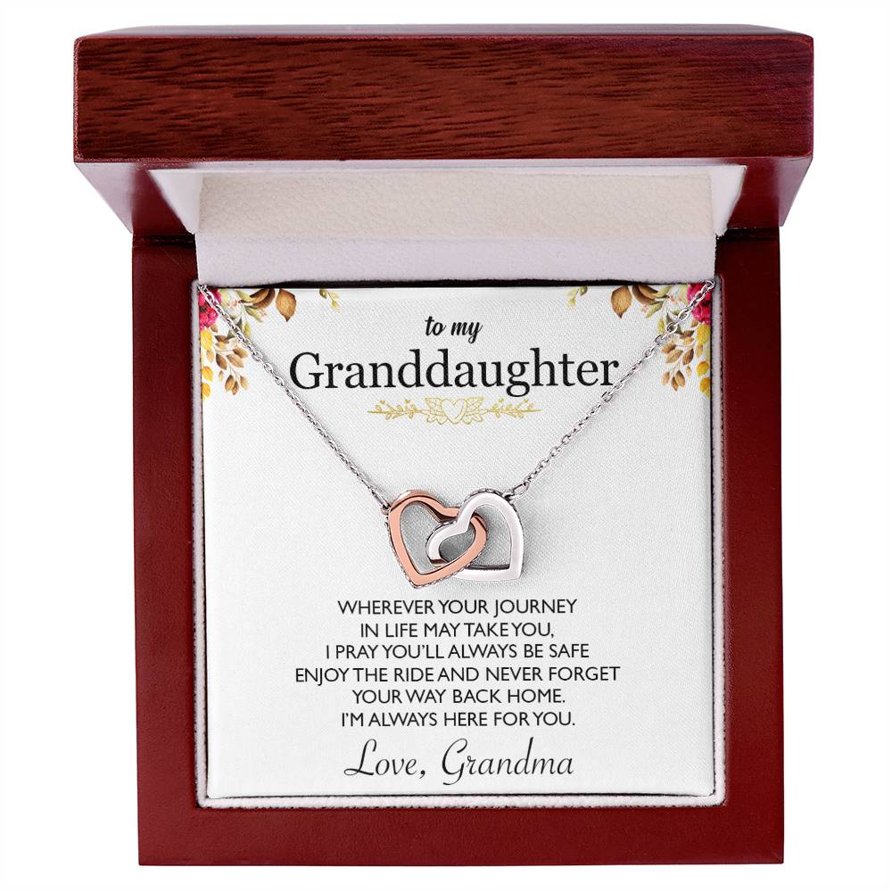 To My Granddaughter - Interlocking Heart Necklace - So6 Interlocking Hearts Necklace