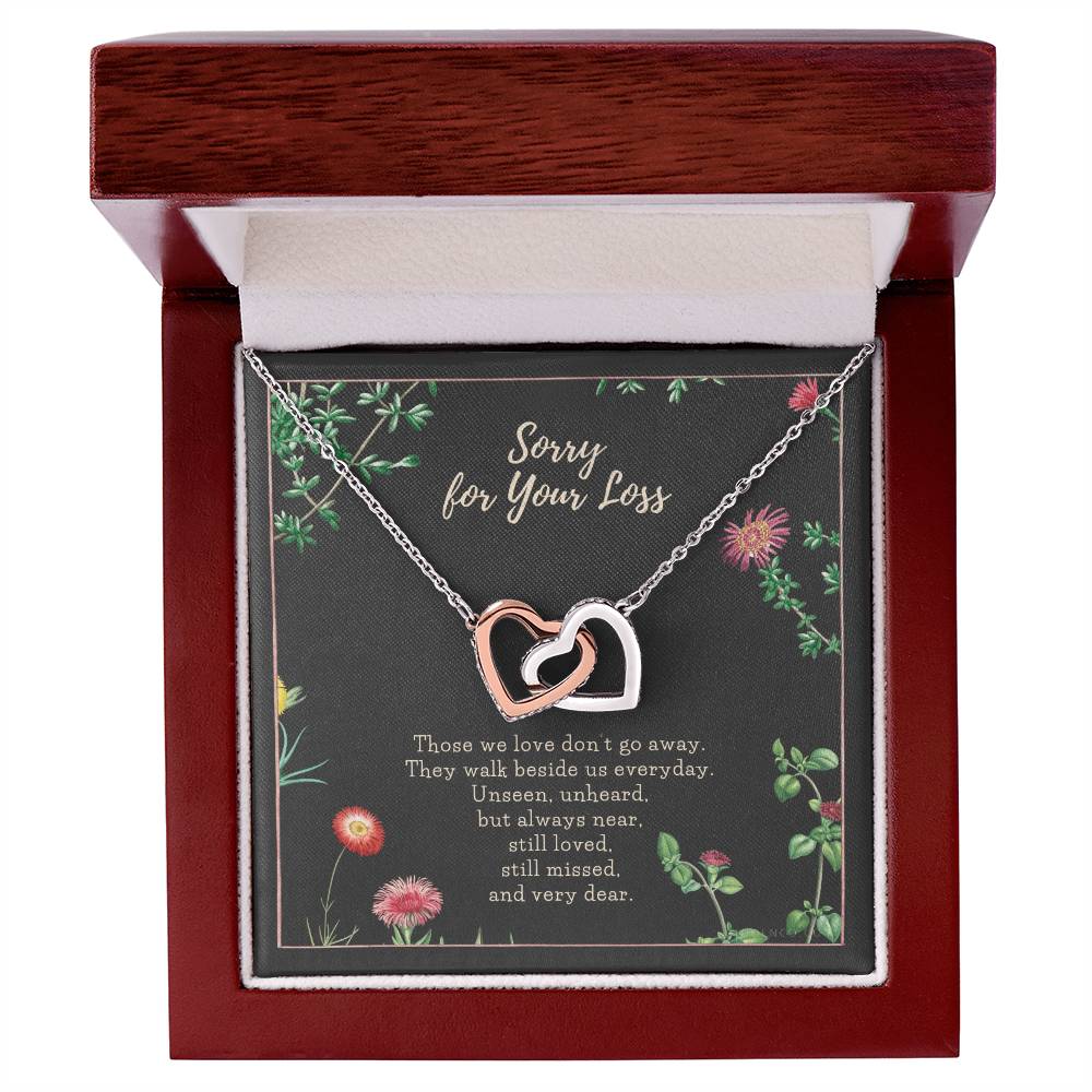 Loss Of Loved One Necklace Loss Of Mother Gift Loss Of Father Gift Sorry For Your Loss Sympathy Gift Sterling Silver Pet Loss Gift Interlocking Hearts Necklace