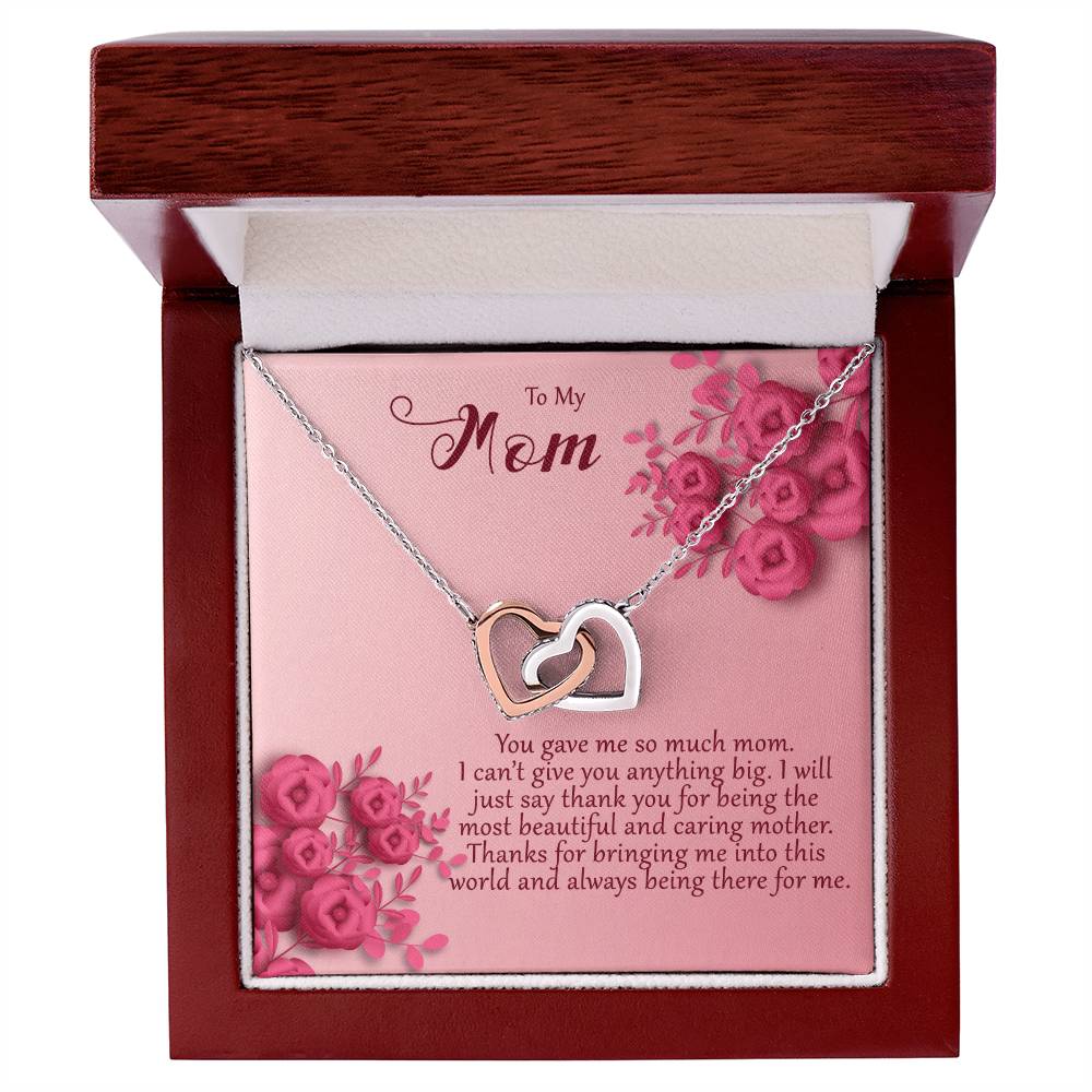 Gift For Mom Personalized Necklace Custom Gift For Mom To My Mom Interlocking Hearts Necklace