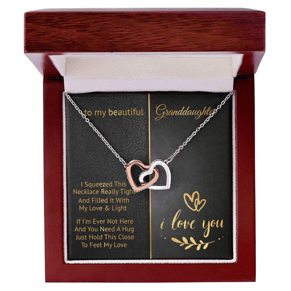 To My Beautiful Granddaughter - Love And Light - Interlocking Hearts Necklace
