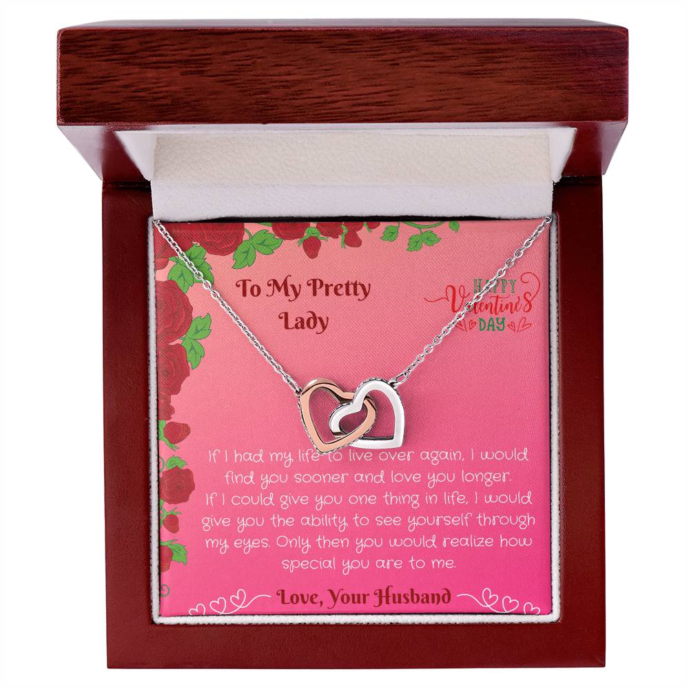 To My Preety Lady- You Are Special To Me Interlocking Hearts Necklace