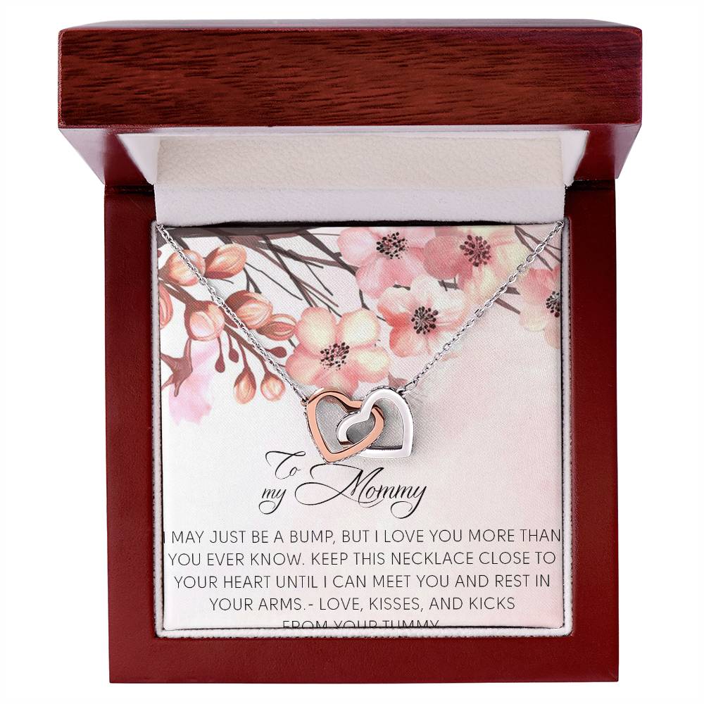 To My Mommy Necklace To My Mommy Message Card Jewelry To My Mom Interlocking Hearts Necklace Necklace For Mom Mommy Birthday Necklace