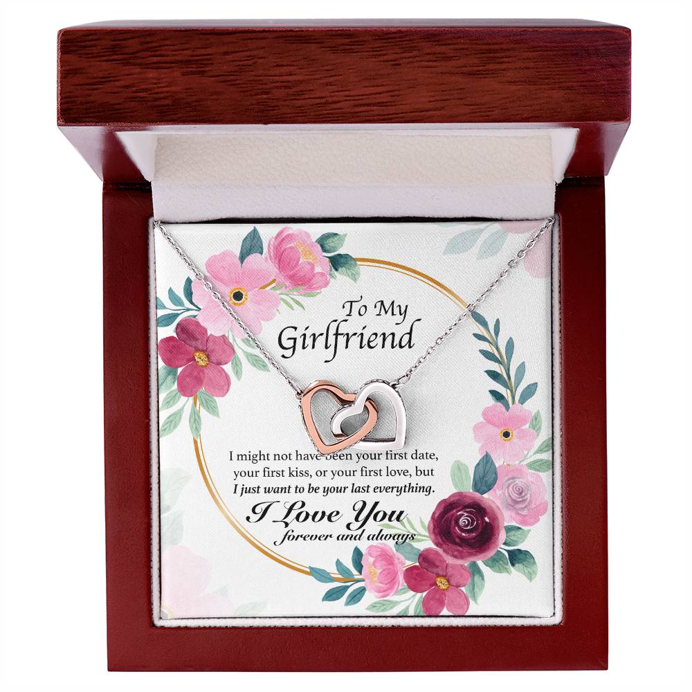 To My Girlfriend - My Last Everything - Hearts Necklace Interlocking Hearts Necklace