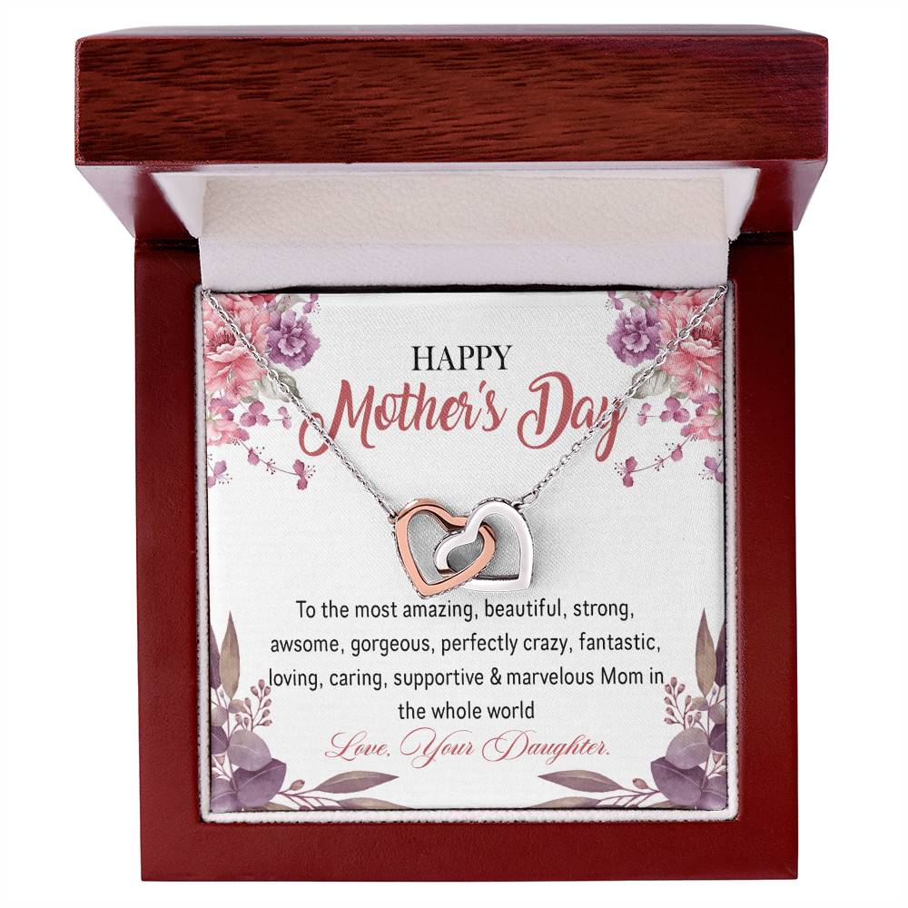 Interlocking Hearts Happy Mother'S Day To The Most Amazing Mom Interlocking Hearts Necklace