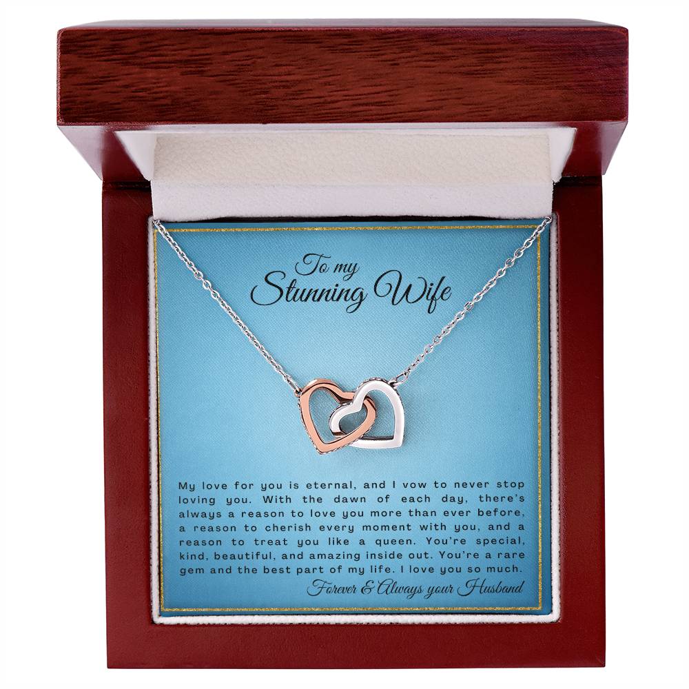 Gift For Wife My Love For You Is Eternal Interlocking Hearts Necklace