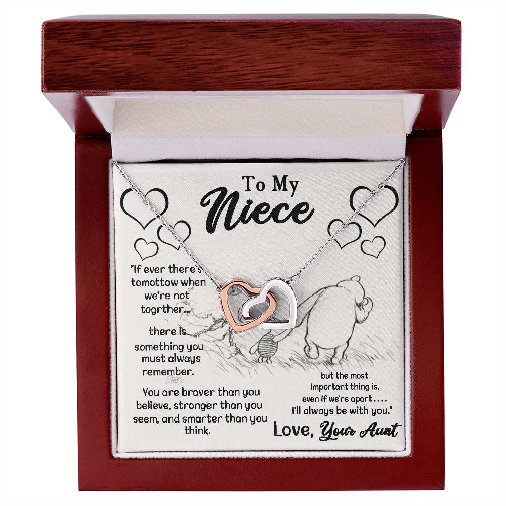 To My Niece Love Your Aunt Interlocking Hearts Necklace Gift For Niece Niece Gift From Aunt Niece Necklace Niece Birthday Gift