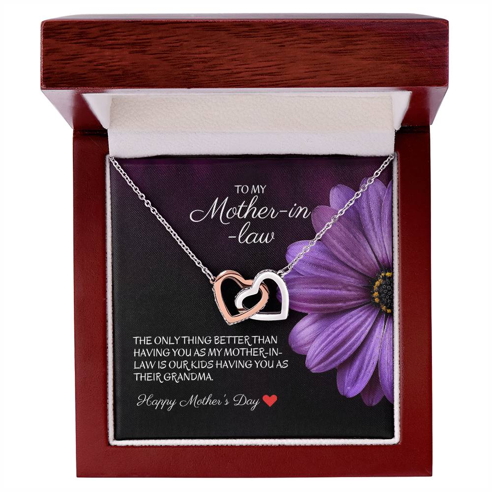 To My Mother-In-Law - The Only Thing Better - Necklace Interlocking Hearts Necklace